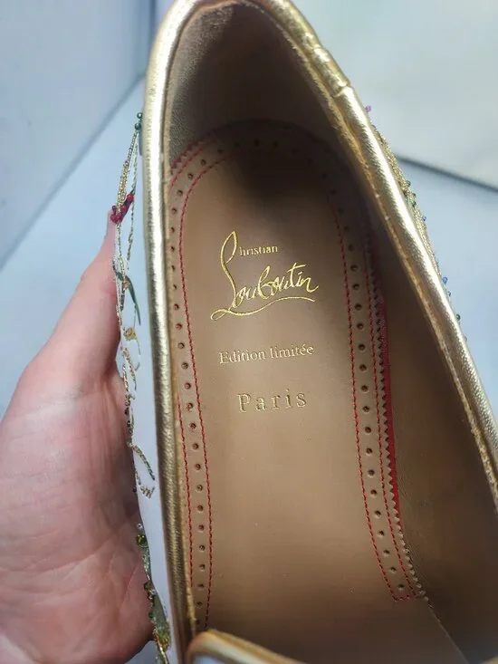 Christian Louboutin MENS White Dandyswing Floral Loafer - Picture 6 of 11